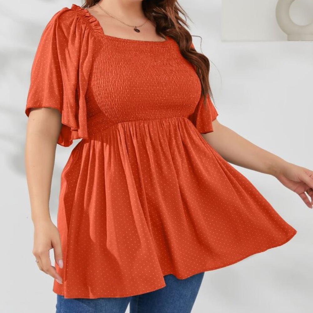 SHEIN Bright Orange Blouse
